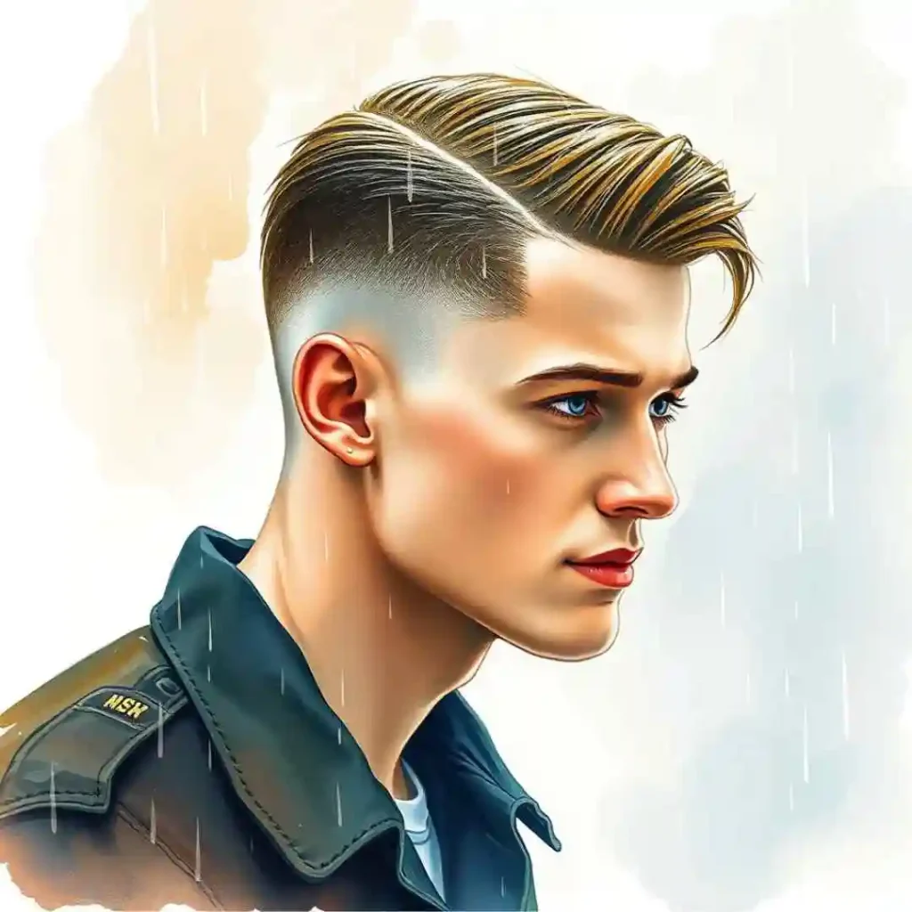 a drawing of a man with a mohawk undercut