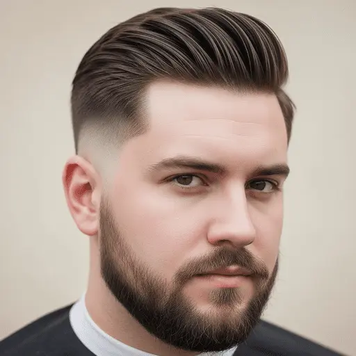A stylish haircut featuring short sides and a voluminous top, representing one of the modern men hairstyles for round face shapes and showcasing a fresh grooming trend.