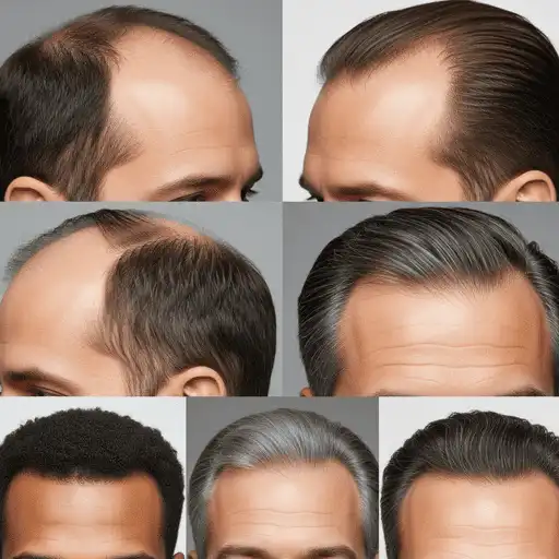 A collage of various hairstyles on different individuals, showcasing diverse hair types and styles in a neutral background, highlighting the essential steps to every men's hairstyle.