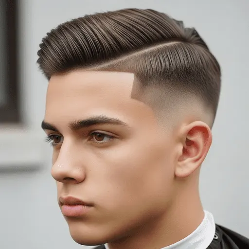 Ultimate Guide to Men's Hairstyles for Straight Hair in 2025 3 A close-up of a stylish haircut featuring a slicked back top and a faded undercut, accentuating the smooth texture and precision — a modern look that perfectly represents young men hairstyles straight hair.