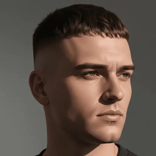 Essential Steps to Every Men's Hairstyle 7 A young man with a stylish haircut, wearing a dark shirt, posed against a neutral gray background, representing the essential steps to every men's hairstyle.