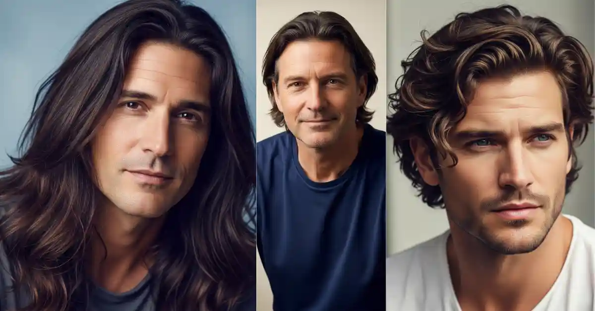 Three individuals with diverse hairstyles, standing together, each wearing casual t-shirts, against a subtle, neutral backdrop, representing the essential steps to every men's hairstyle.