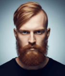 A man with a red beard and Braided Style with Short Sides