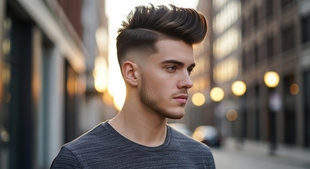 Deep Part Faux Hawk Haircut For Men
