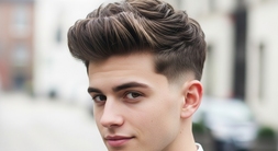 A young man sporting a modern, short haircut known as the "Broccoli-Inspired Mod Wave