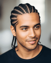 27 Best Protective Hairstyles for Men- On-trend and Comfortable 2 A man with a stylish braided hairstyle, highlighting protective hairstyles for men.