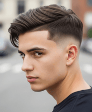 young man with a Flat Top Crew Cut hairstyle