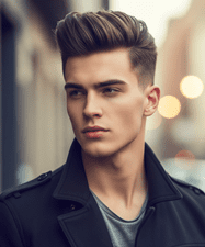 young man with a Curtain Style with Layers hairstyle