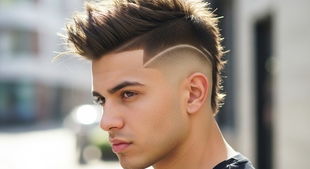 Burst-Fade Faux Hawk Haircut For Men