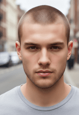 young man with a Induction Cut hairstyle