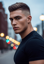 young man with a High and Tight hairstyle