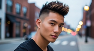 Asian Faux Hawk Haircut For Men