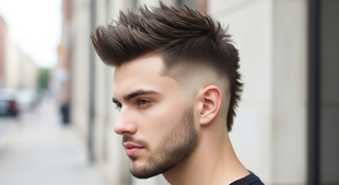 V-Shape Fade Faux Hawk Haircut For Men
