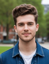 young man with a Soft Curly Quiff hairstyle
