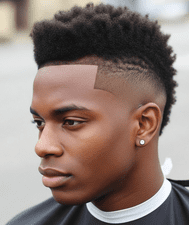 A man with a shaved head and black beard, featuring a stylish Crop French haircut with a taper fade.