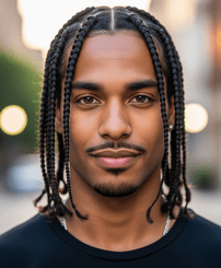 27 Best Protective Hairstyles for Men- On-trend and Comfortable 3 A man in a black shirt with dreadlocks, representing a stylish protective hairstyle for men