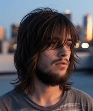 young man with a Hair Too Long hairstyle