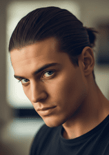 young man with a Tight Ponytail hairstyle