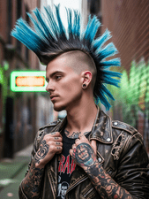 young man with a Mohawk or Over-the-Top Spikes hairstyle