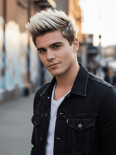 young man with a Frosted Tips hairstyle