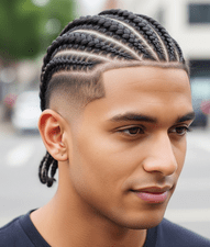 A Men Box Braids with Undercut Hairstyle