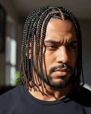 A Men Micro Box Braids hairstyle