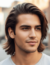 young man with a Bangs with Baby Fringe hairstyle
