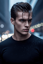 young man with a Mad Scientist hairstyle