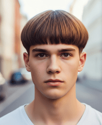 young man with a Buxom Braided Top Bun hairstyle