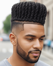 A Men High-Top Twist Fade Hairstyle