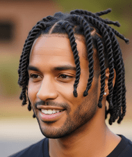 A Men Rope Twists Hairstyle